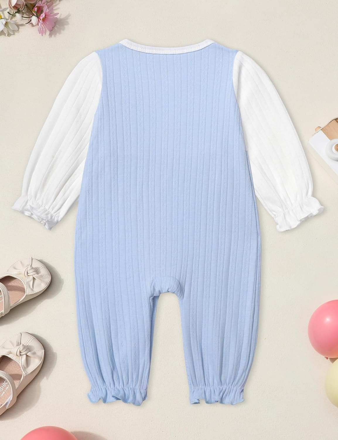 Newborn Baby Girl Clothes Fall Winter Outfits Ruffle Crew Neck Romper Onesie Long Sleeve Jumpsuit Coming Home Outfit