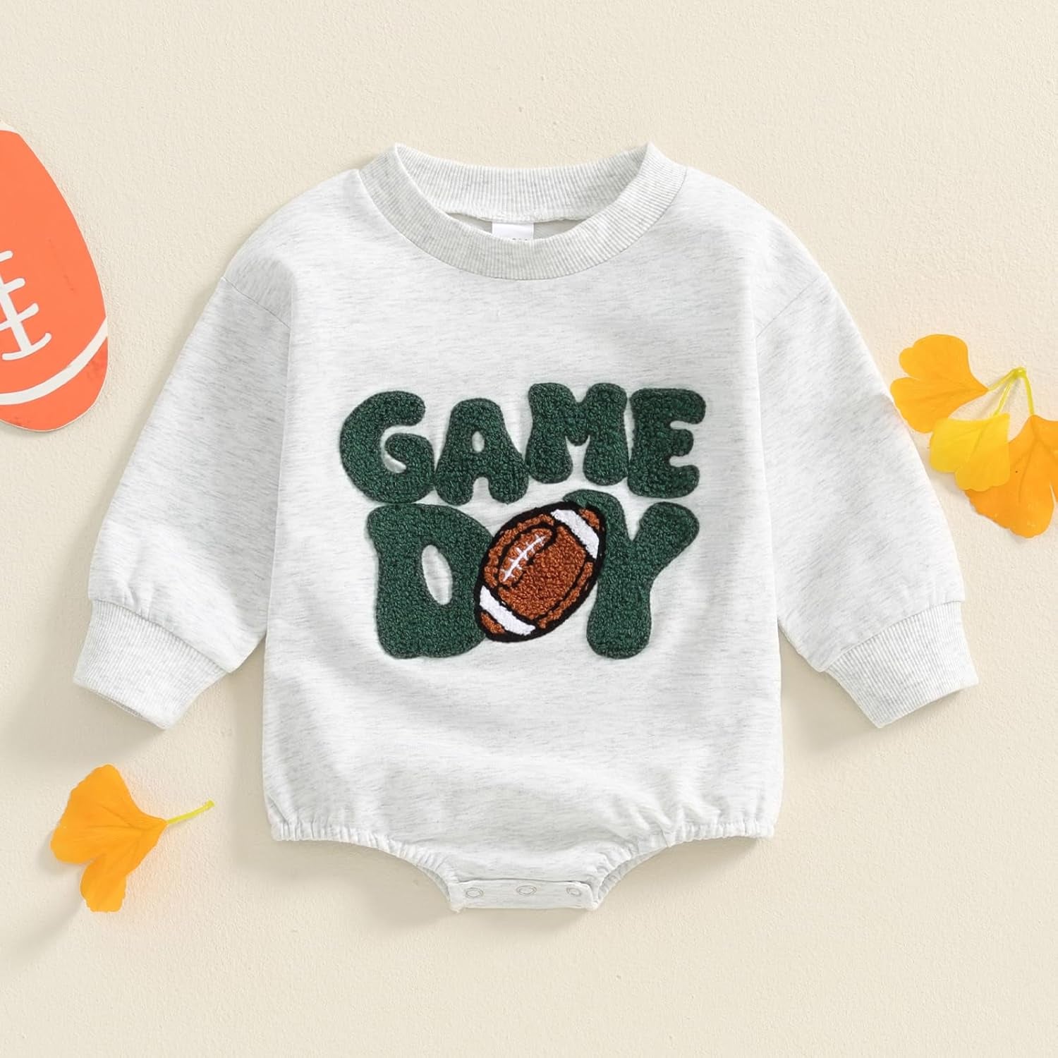 Newborn Baby Girl Boy Football Outfit Sweatshirts Romper Game Day Oversized Bodysuit Sweater Fall Winter Pullover