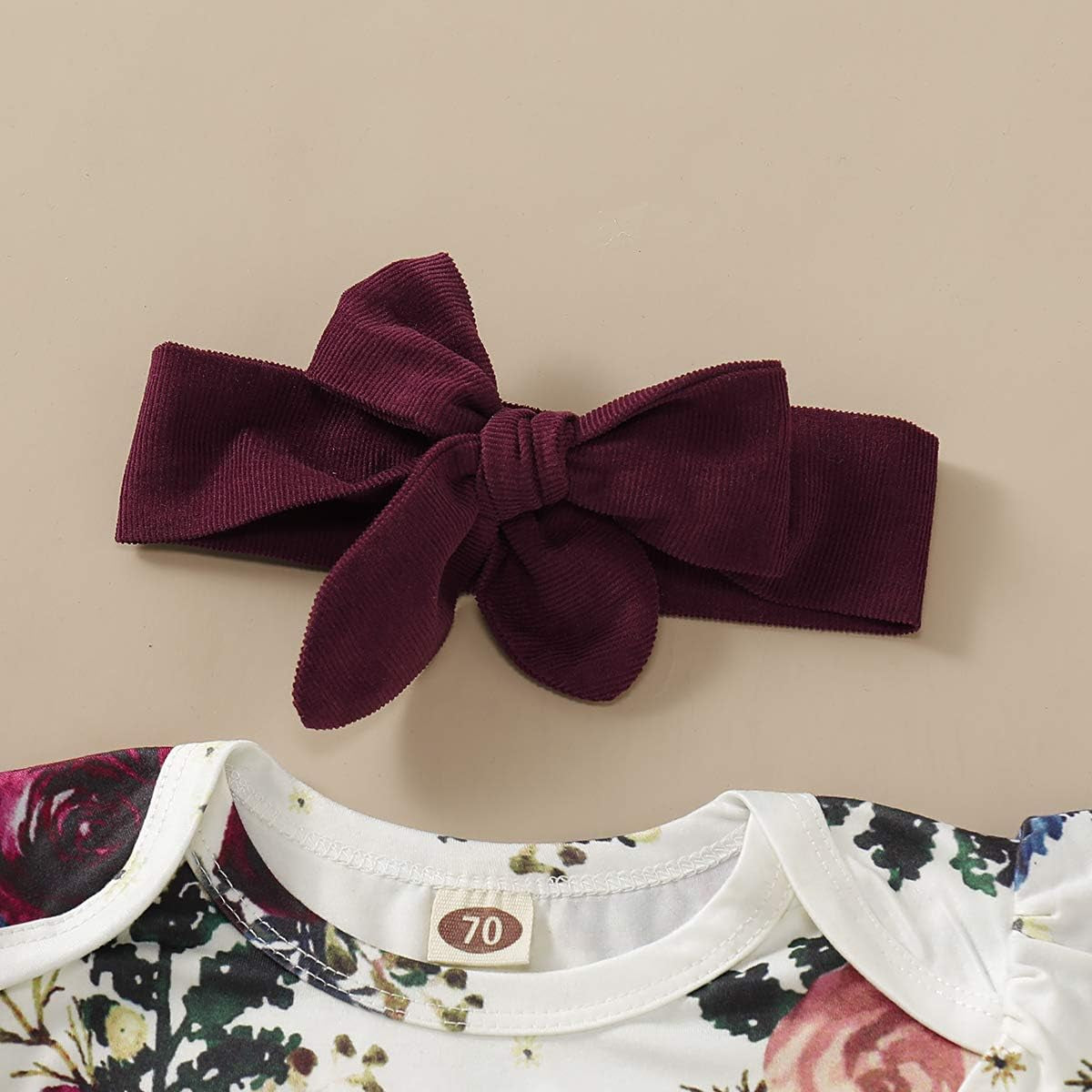 Newborn Baby Girl Clothes Toddler Long Sleeve Ruffle Romper Top Infant Skirt Set Little Girl Overall Dress
