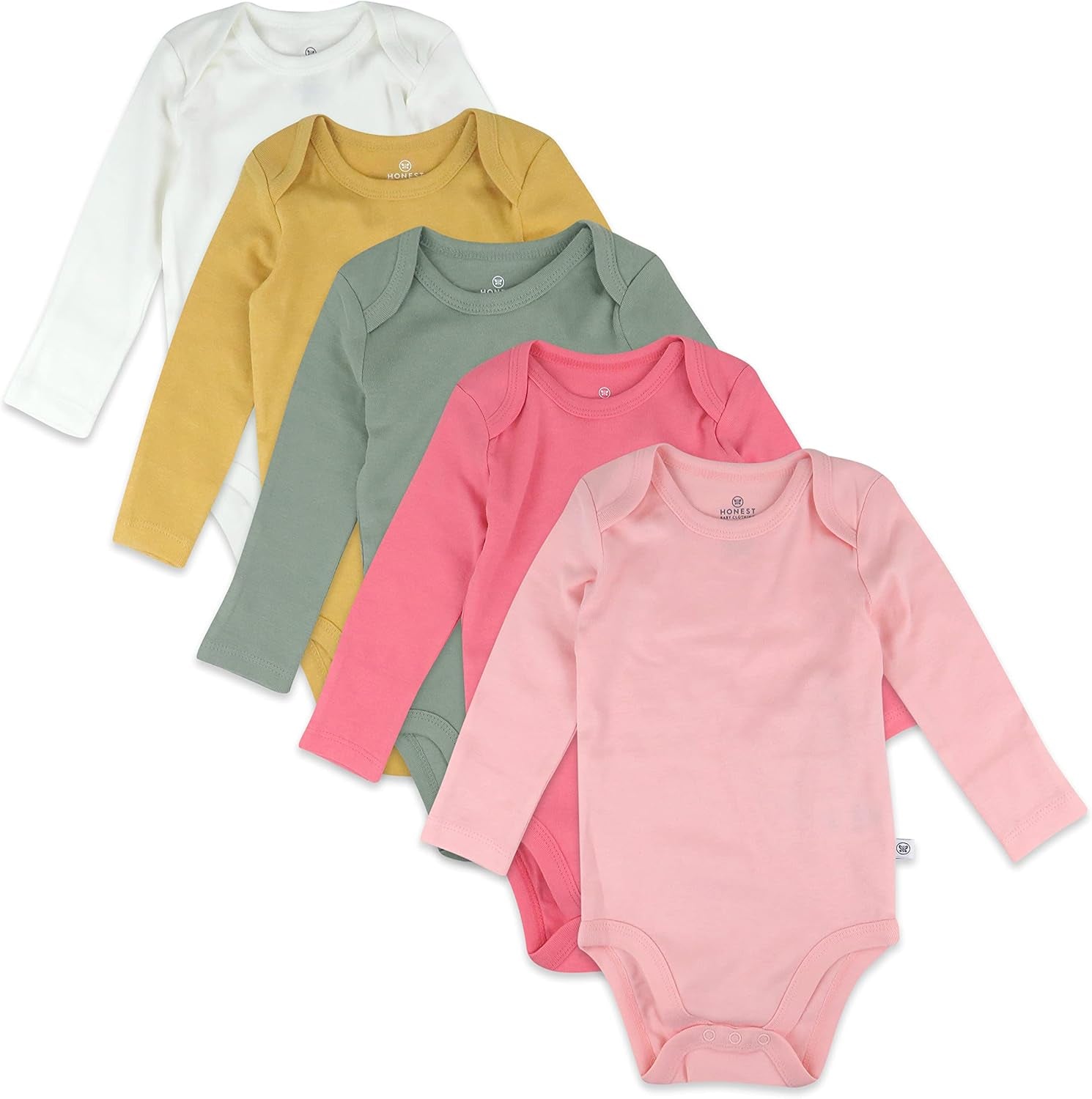 Baby Girls' 5-Pack Long Sleeve Bodysuits One-Piece 100% Organic Cotton for Infant Baby Girls', Unisex