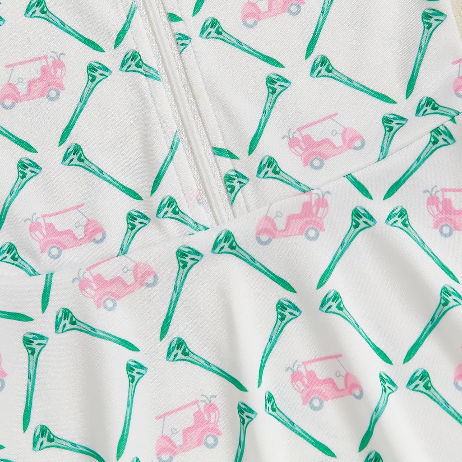 Toddler Baby Girl Golf Outfit Dress Sleeveless Golf Car Polo Dresses Casual A-Line Dress Zip up Sprots Summer Dresses