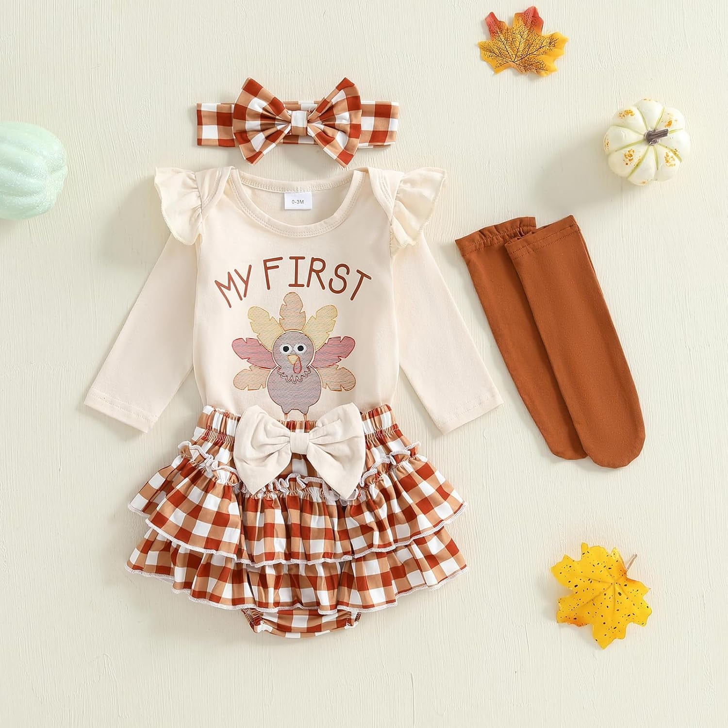 My First Christmas Baby Girl Outfit Santa Ruffle Romper Layered Shorts Headband Socks Newborn Christmas Clothes