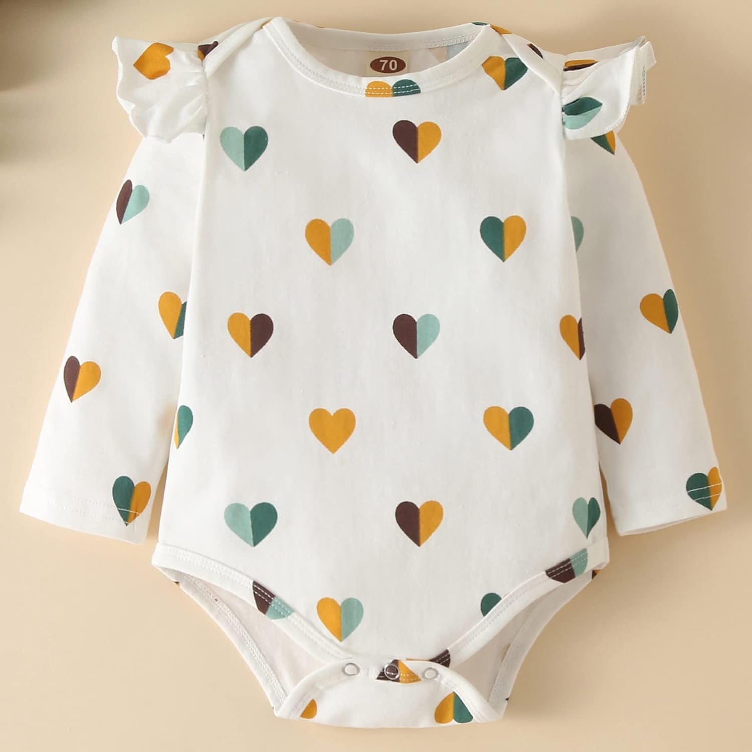 Baby Girl'S 3Pc Frill Long Sleeve Romper and Pant Set