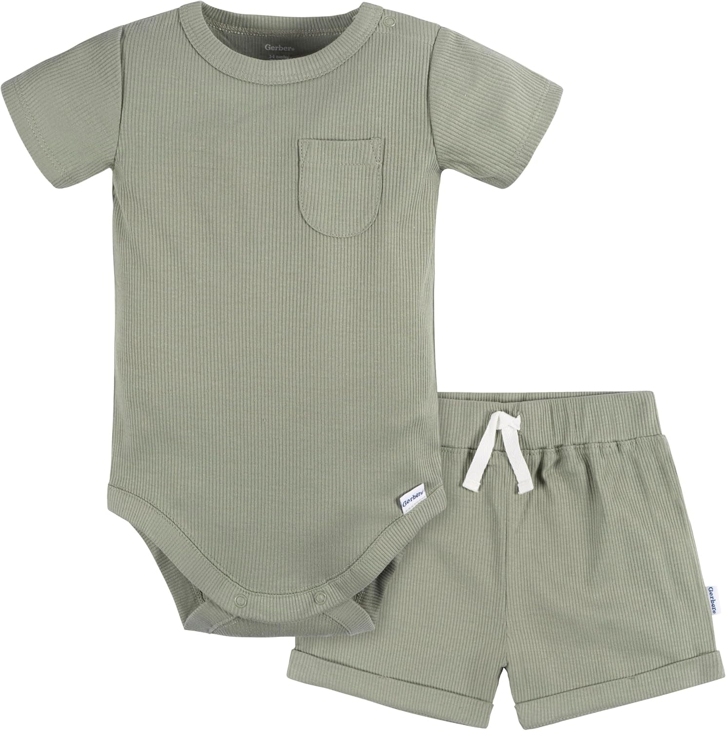 Unisex Baby Bodysuit and Short Set