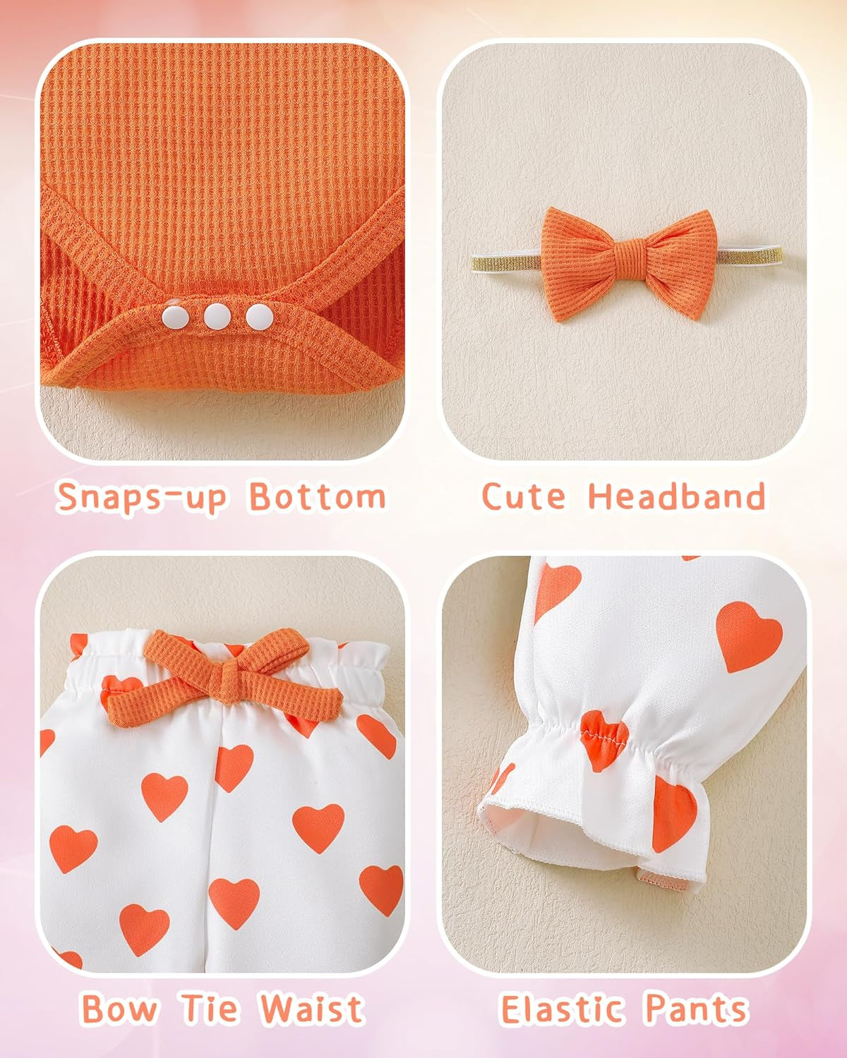 Baby Girl Clothes Newborn Girl Fall Winter Outfits Pants Set Preemie Clothing Headband 0 3 6 12 18 Months