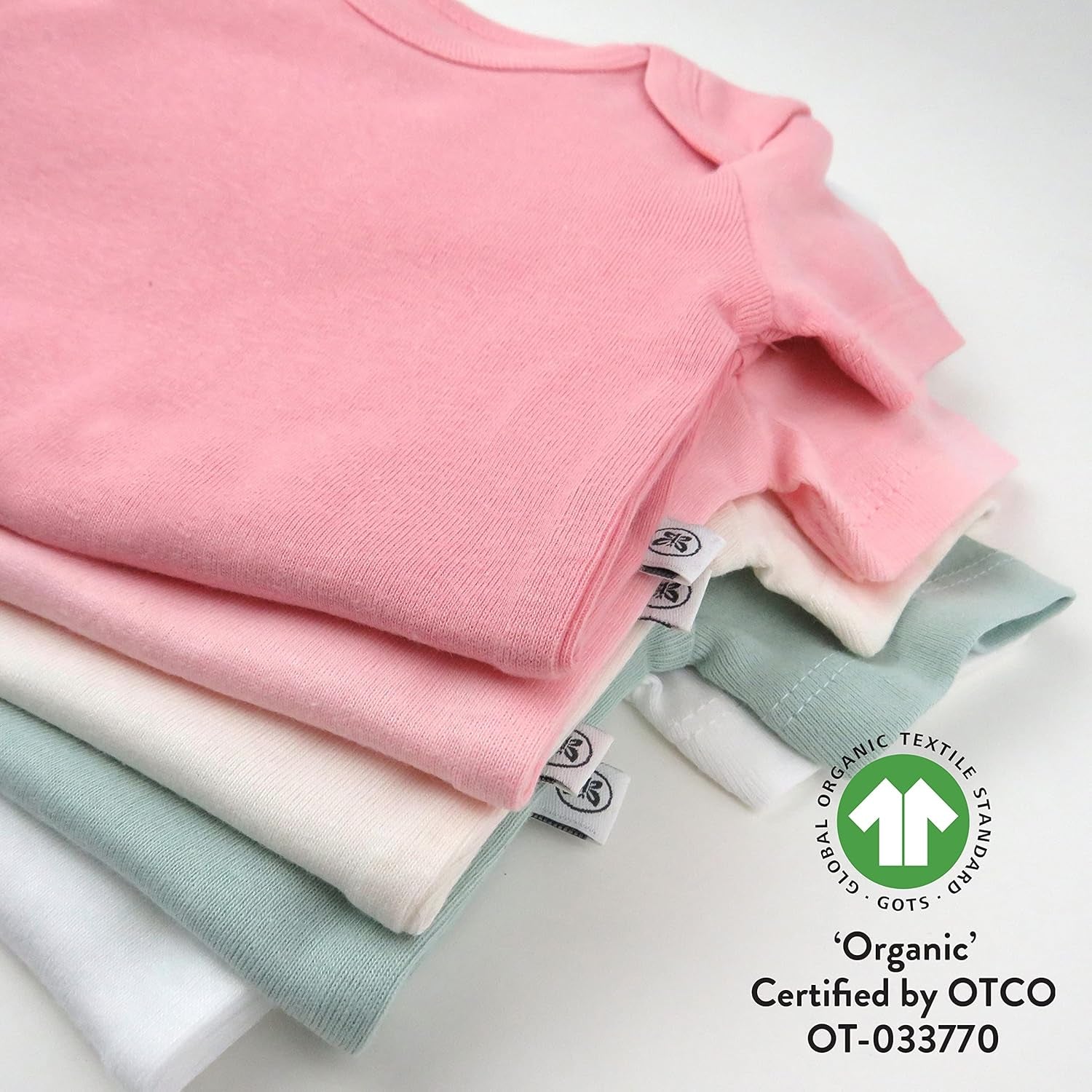 Baby-Girls 5-Pack Short Sleeve Bodysuits One-Piece 100% Organic Cotton for Infant Baby Girls