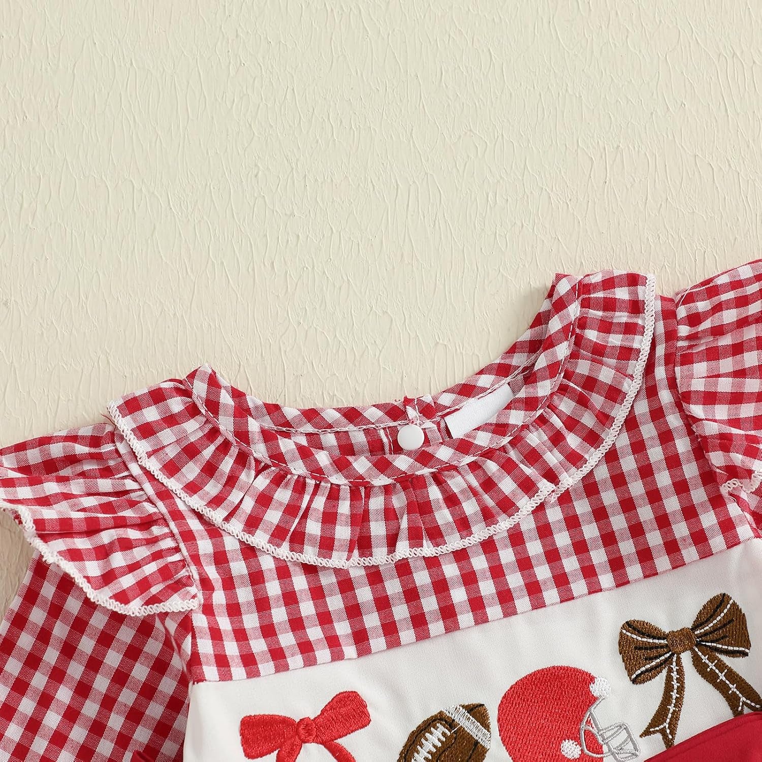 Thanksgiving Baby Girl Outfit Infant Plaid Bubble Romper Onesie Newborn Croissant Bodysuit Fall Winter Clothes