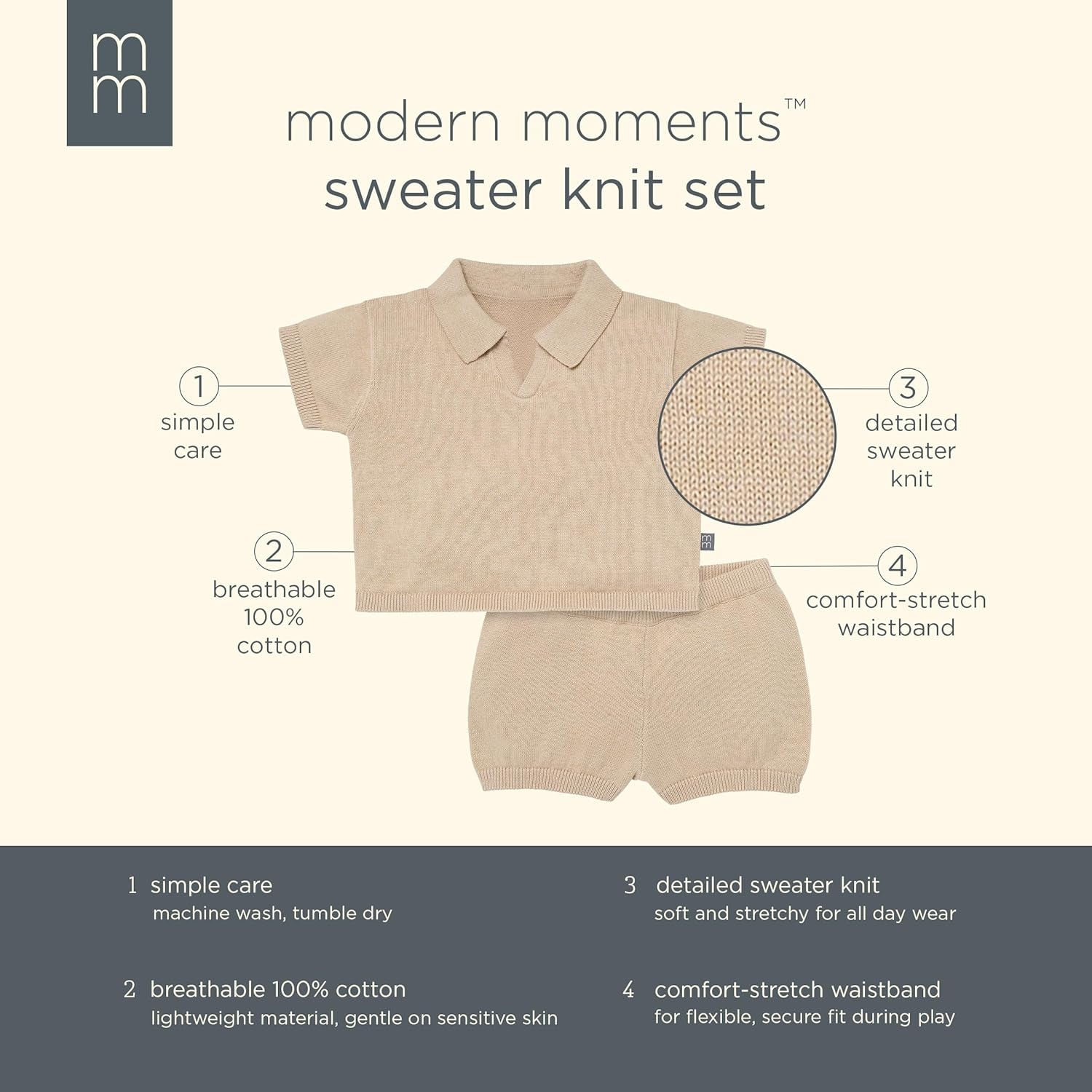 Baby Boys 2-Piece Johnny Collar Sweater and Short Set