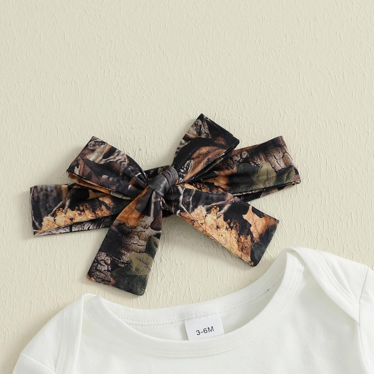 Newborn Baby Girl Hunting Clothes Deer Long Sleeve Romper Jungle Camo Flare Pants Set 3 Piece Fall Winter Outfit