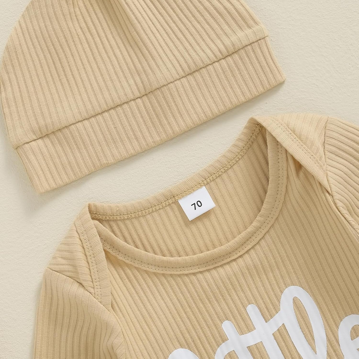 Newborn Baby Boy Coming Home Outfit Little Brother Outfits Long Sleeve Romper Waffle Knit Jumpsuit Hat Fall Clothes