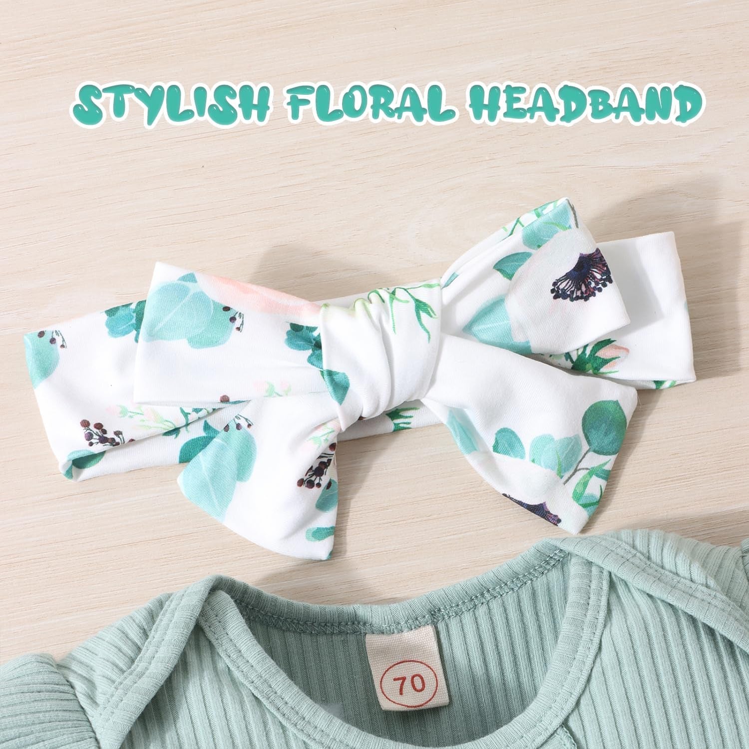 Baby Girl Clothes Newborn Infant Outfits Ruffle Romper+ Floral Pants + Cute Headband Sets for Girls