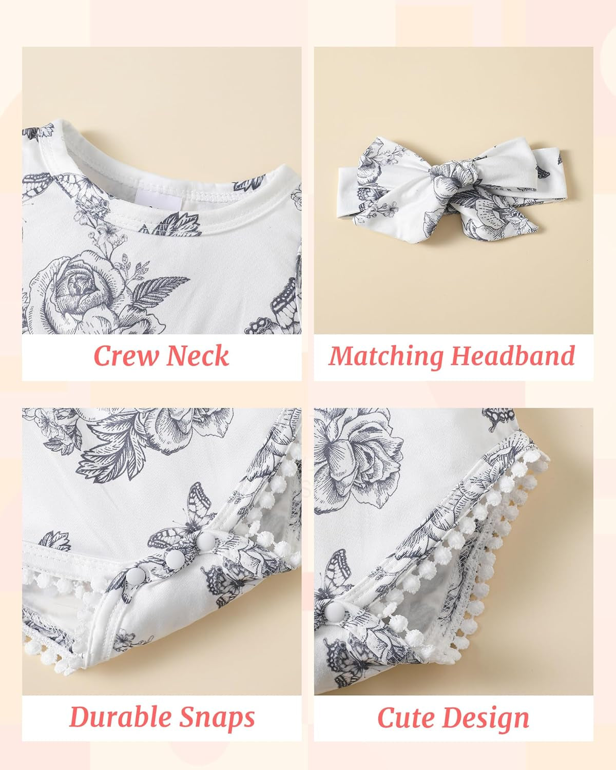 Baby Girl Clothes Newborn Girl Clothes Summer Infant Baby Girl Outfits Romper Headband Clothing Sets