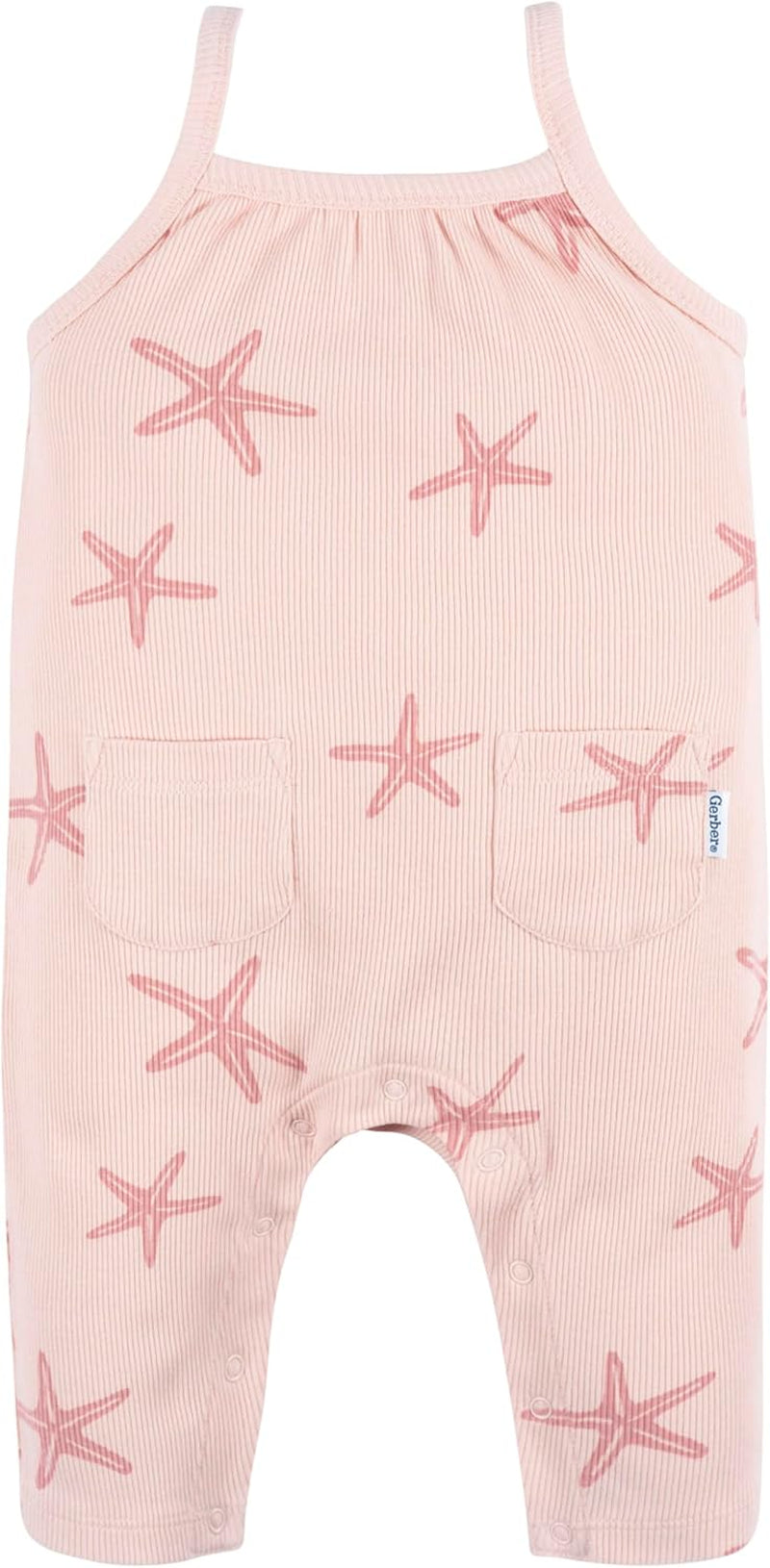 Baby-Girls Sleeveless Cotton Long-Leg Romper Jumpsuit