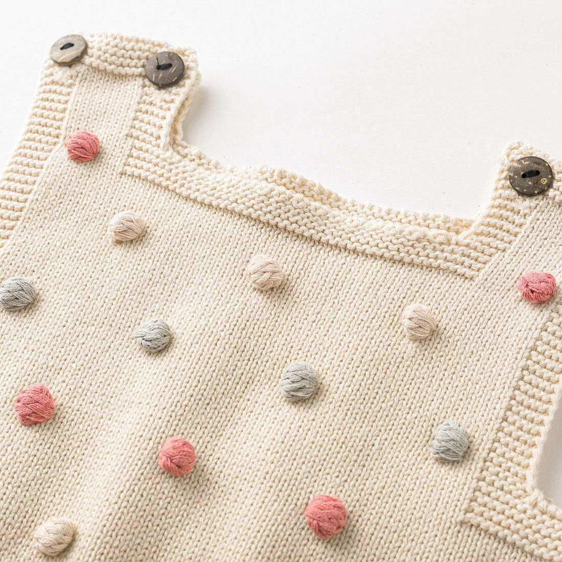 Baby Girl Kint Romper Fall Sleeveless Pompoms Rompers Newborn Little Girl Overall Jumpsuit Outfits