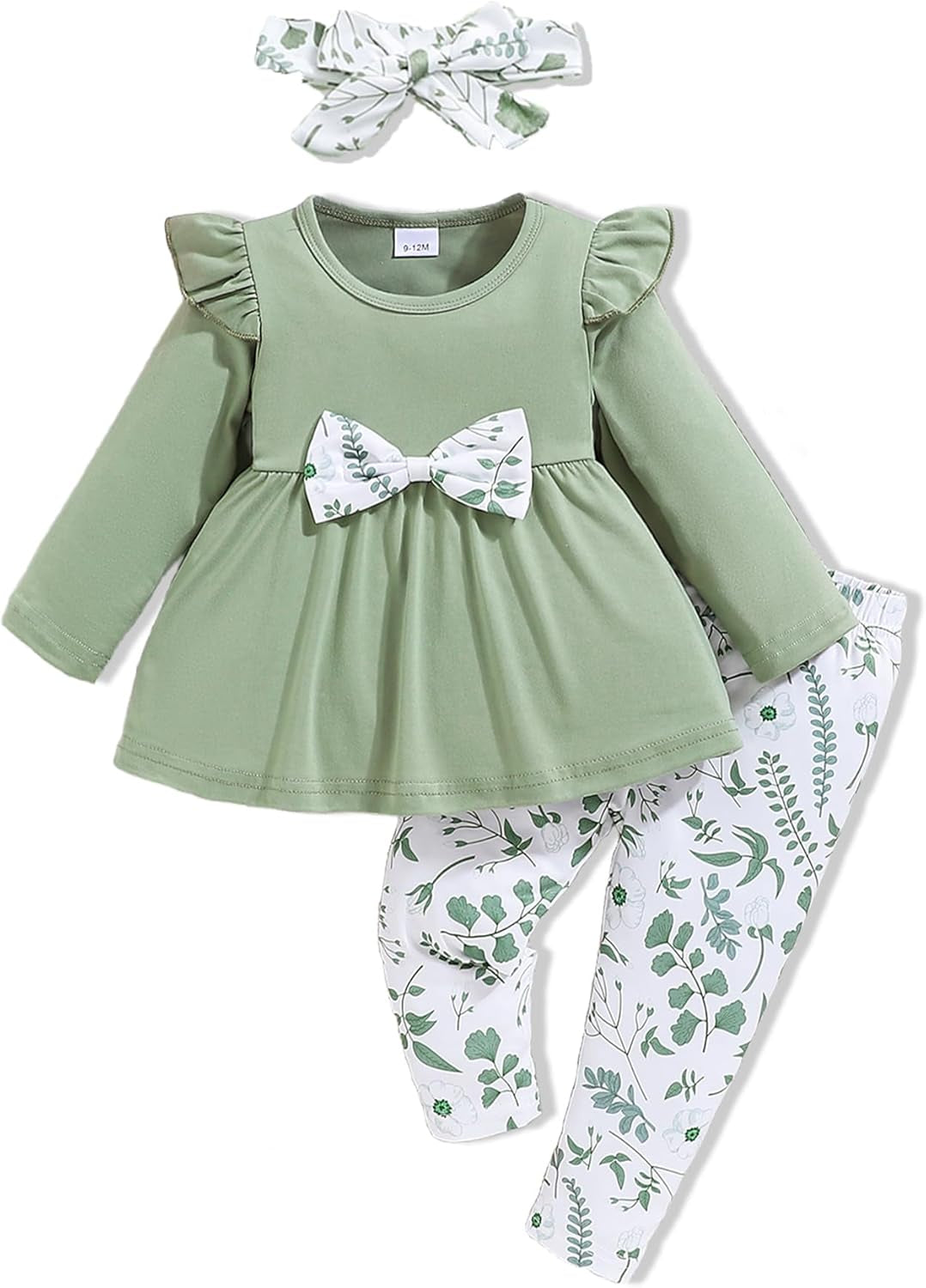 Baby Girl Clothes Toddler Girl Outfits Infant Girl Summer Clothes for Girl Ruffle Shirt Pants+Cute Headband 3PCS