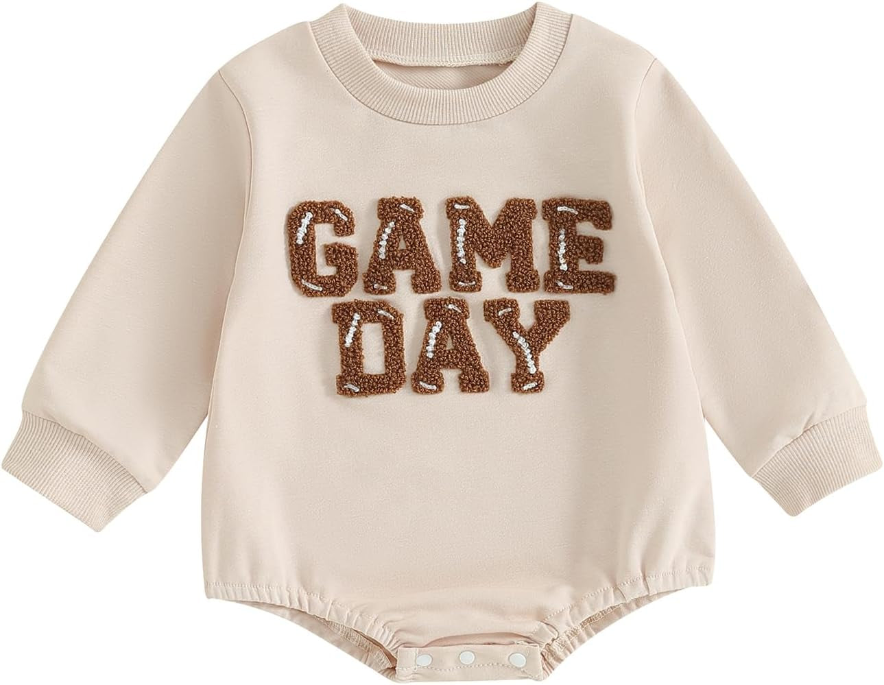 Baby Girl Boy Football Outfit Game Day Football Sweatshirt Romper Oversized Bodysuit Fall Winter Clothes
