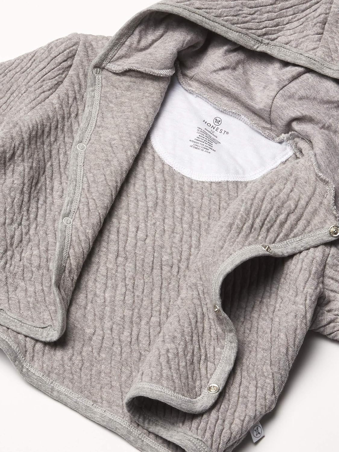 Matelasse Snap-Front Hoodie 100% Organic Cotton Infant Baby Boys, Girls