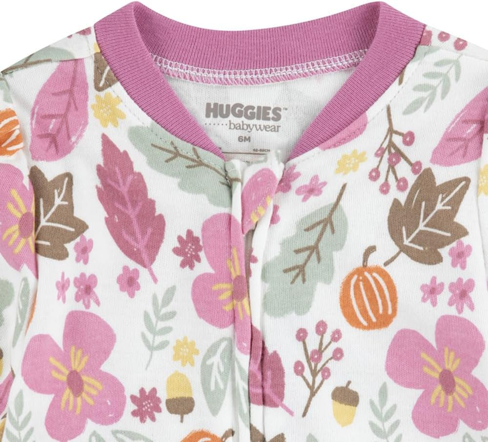 Baby-Girls Printed Footed Coverall