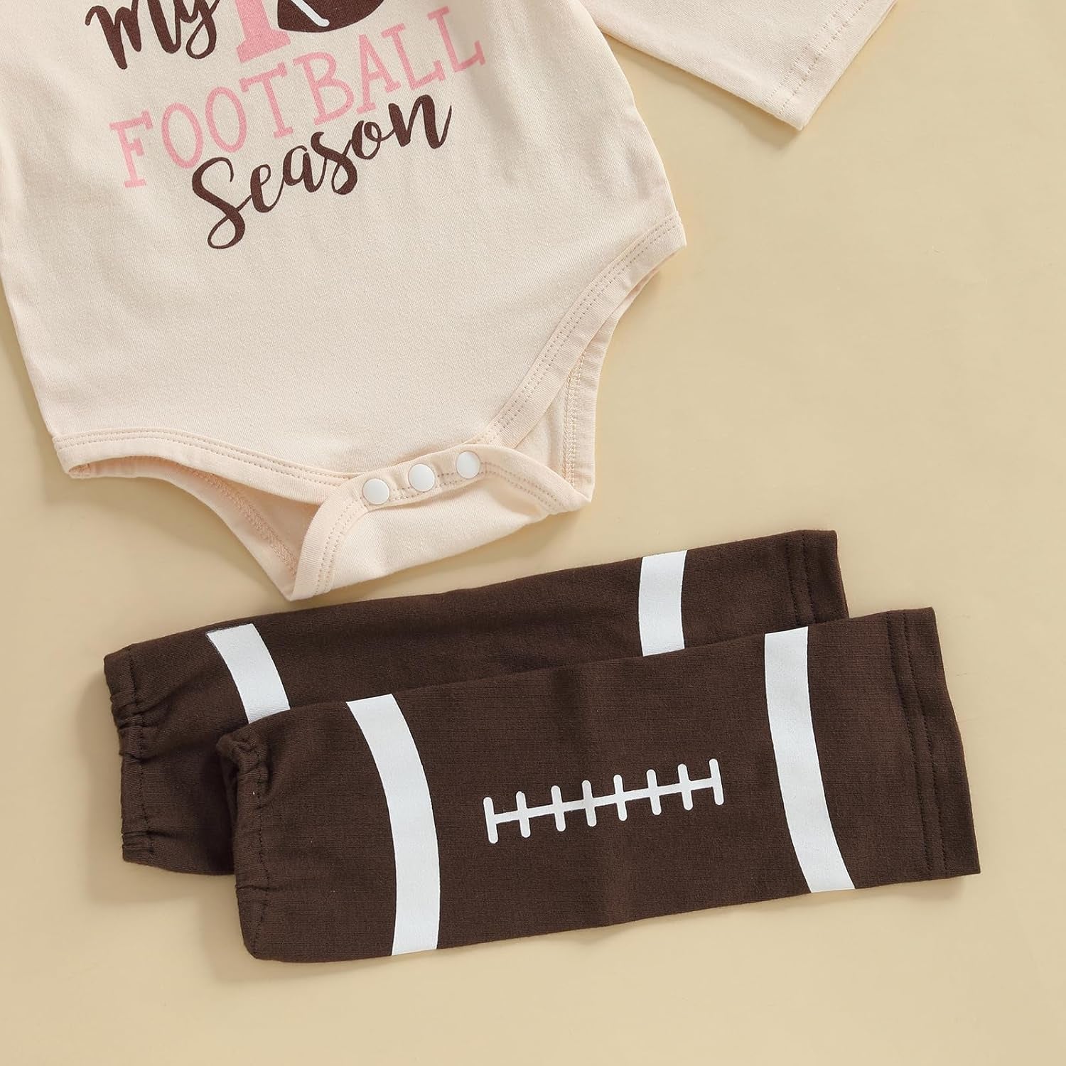 Newborn Baby Girl Football Outfit Game Day Rugby Print Romper with Tulle Skirt Set Headband 3Pcs Cute Summer Clothes