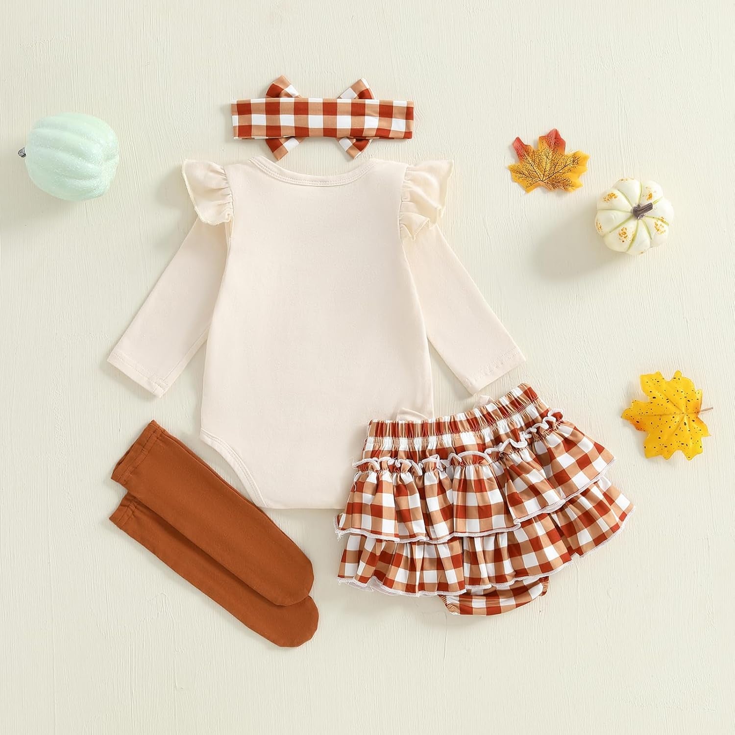 My First Christmas Baby Girl Outfit Santa Ruffle Romper Layered Shorts Headband Socks Newborn Christmas Clothes