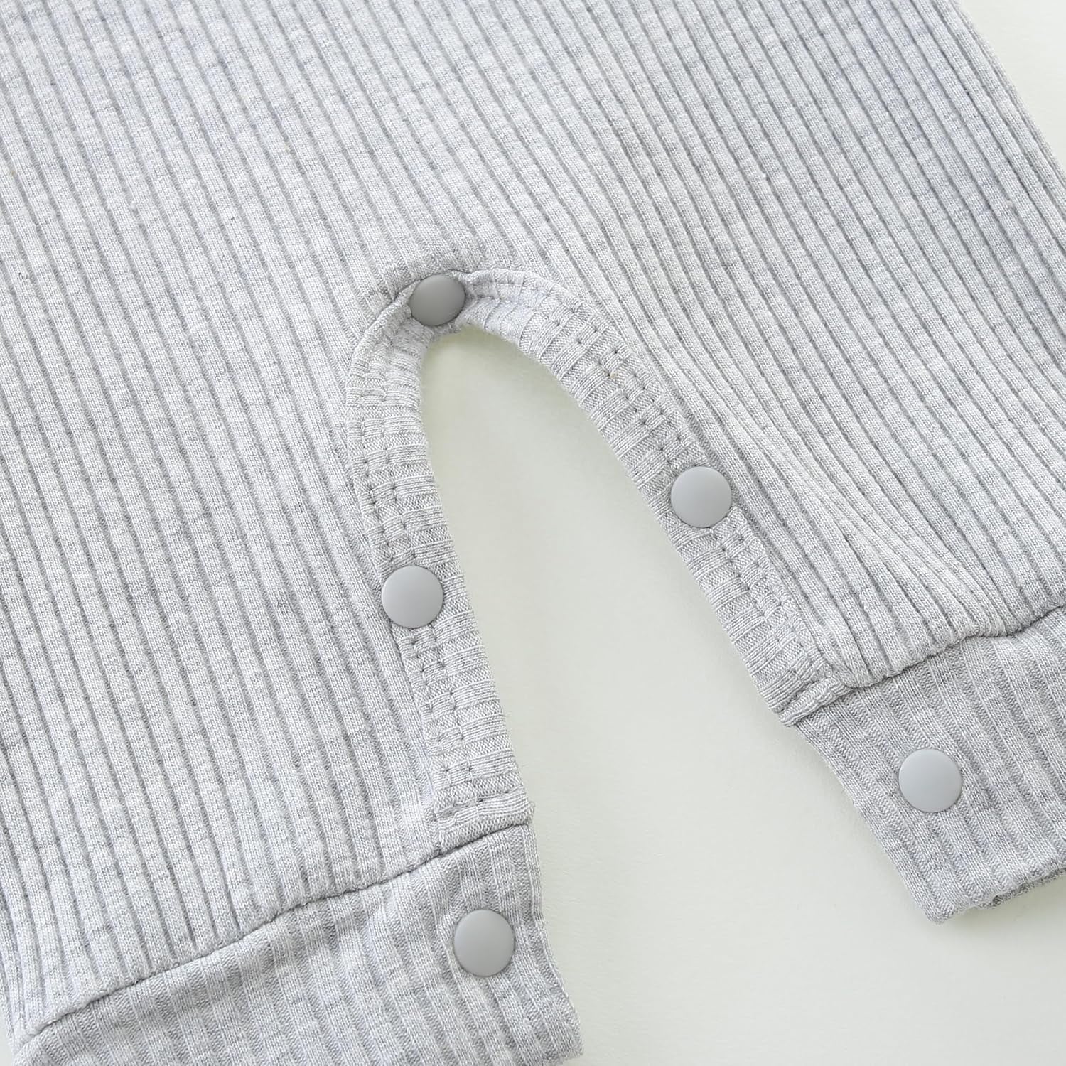 Unisex Newborn Baby Onesie Ribbed Romper Infant Long Sleeve Jumpsuit Hat and Gloves