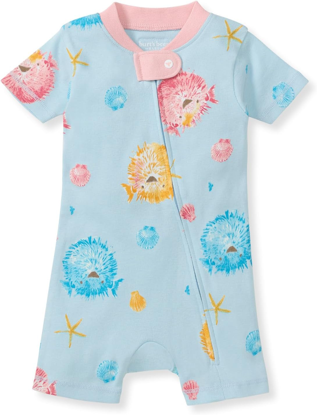 Unisex Baby Short Sleeve Pajamas, One-Piece Sleeper Romper Pjs, Snug Fit for Infants 3 to 24 Months