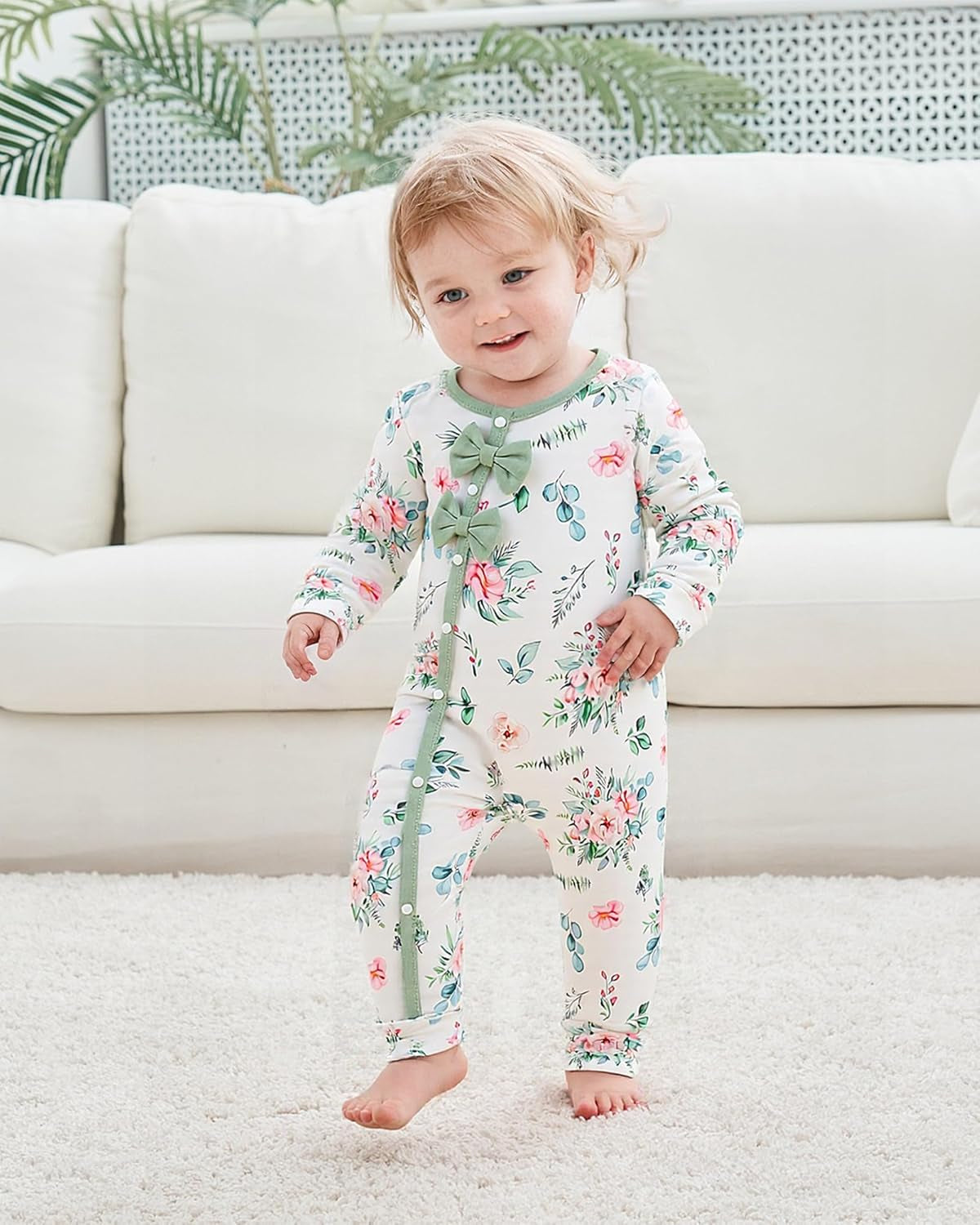 Newborn Baby Girl Clothes Long Sleeve Romper Infant Fall Winter Outfits Floral Hat Jumpsuit Preemie Girl Clothes