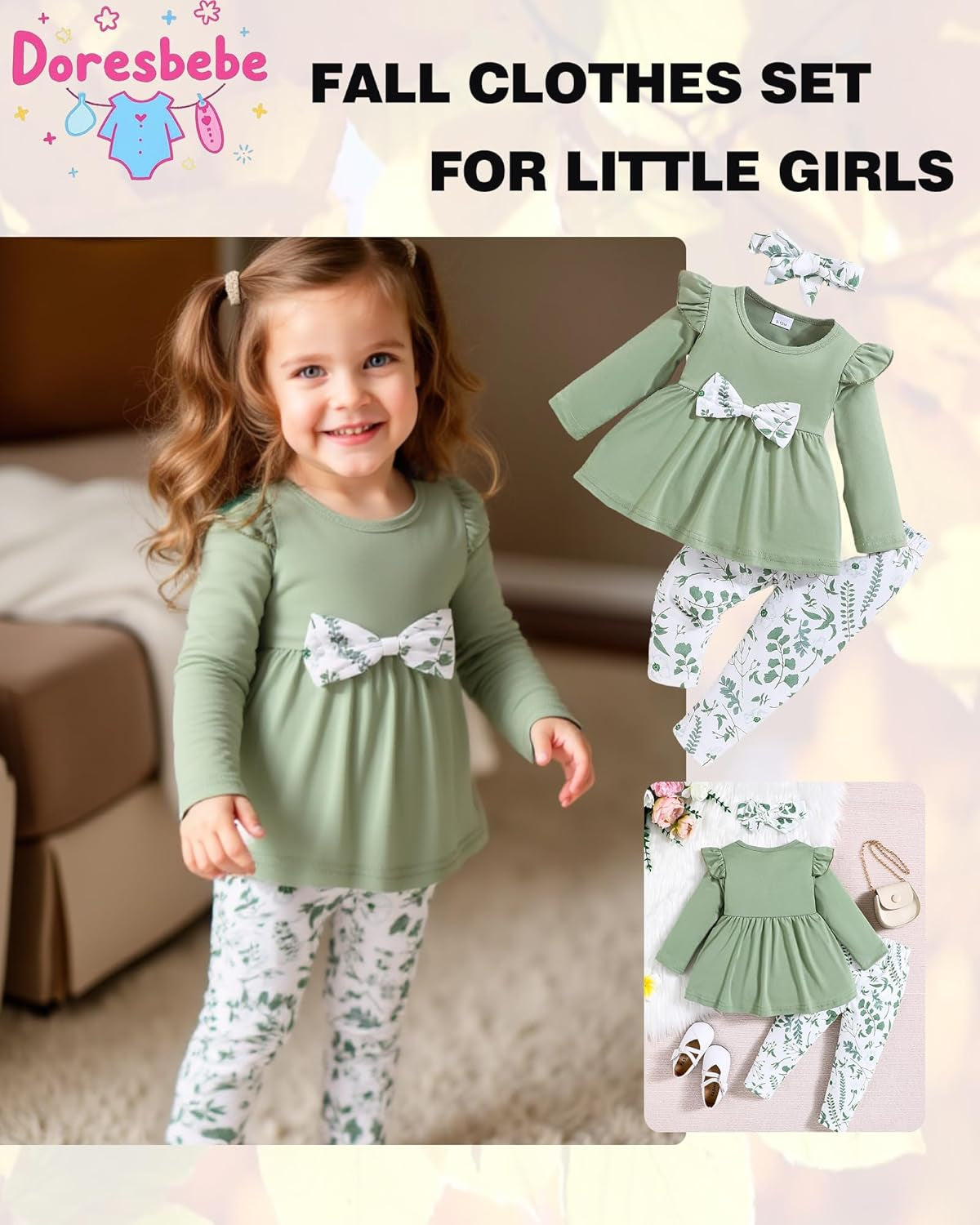 Baby Girl Clothes Toddler Girl Outfits Infant Girl Summer Clothes for Girl Ruffle Shirt Pants+Cute Headband 3PCS