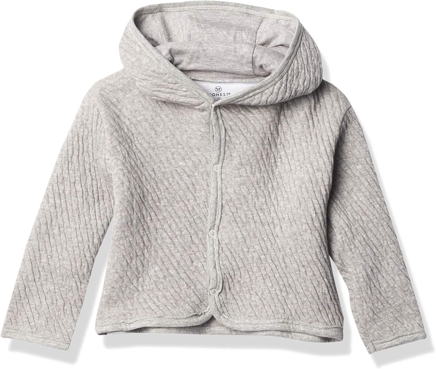 Matelasse Snap-Front Hoodie 100% Organic Cotton Infant Baby Boys, Girls
