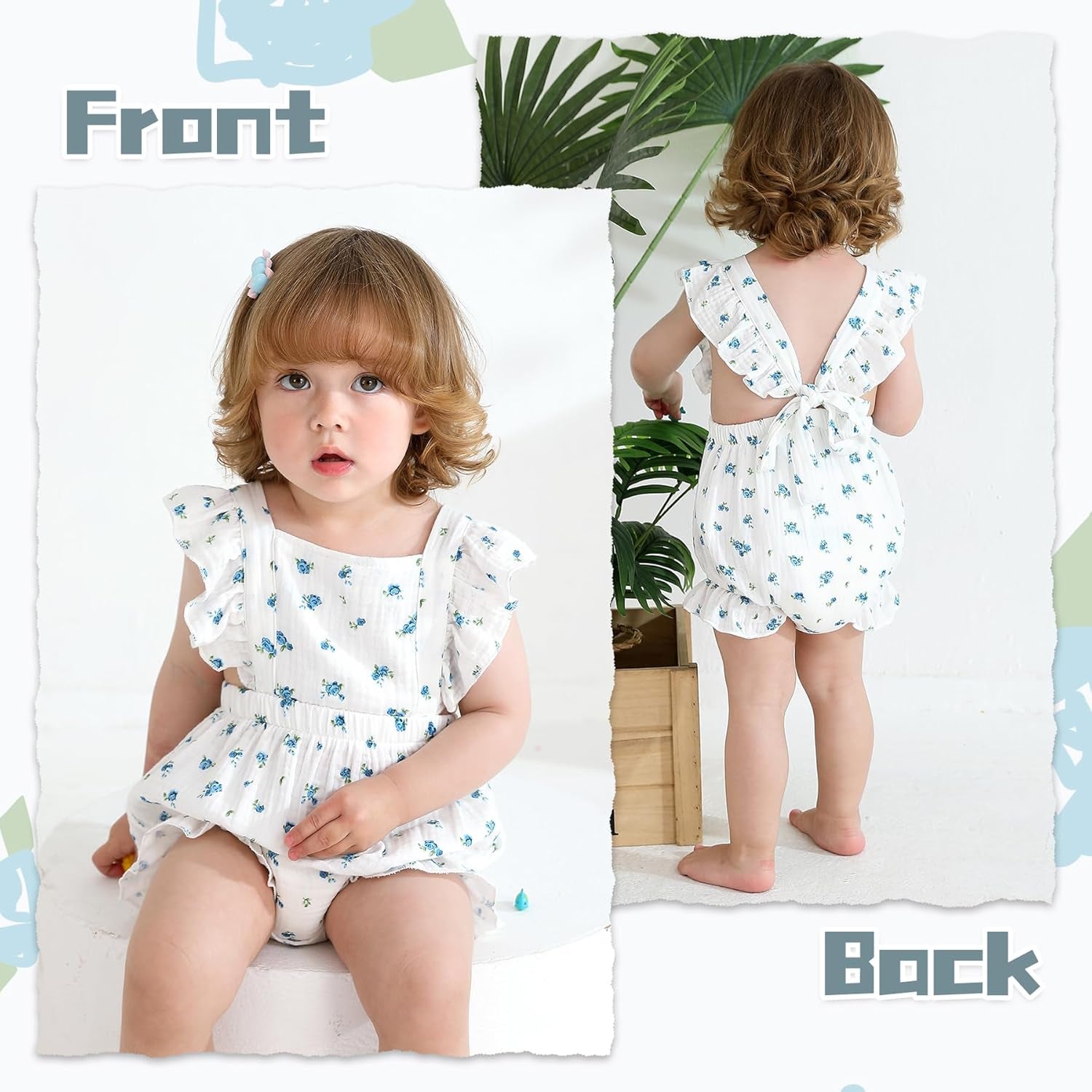 Newborn Baby Girl Clothes Infant Summer Romper Sleeveless Floral Cute Outfits One Piece Jumpsuit Bodysuit