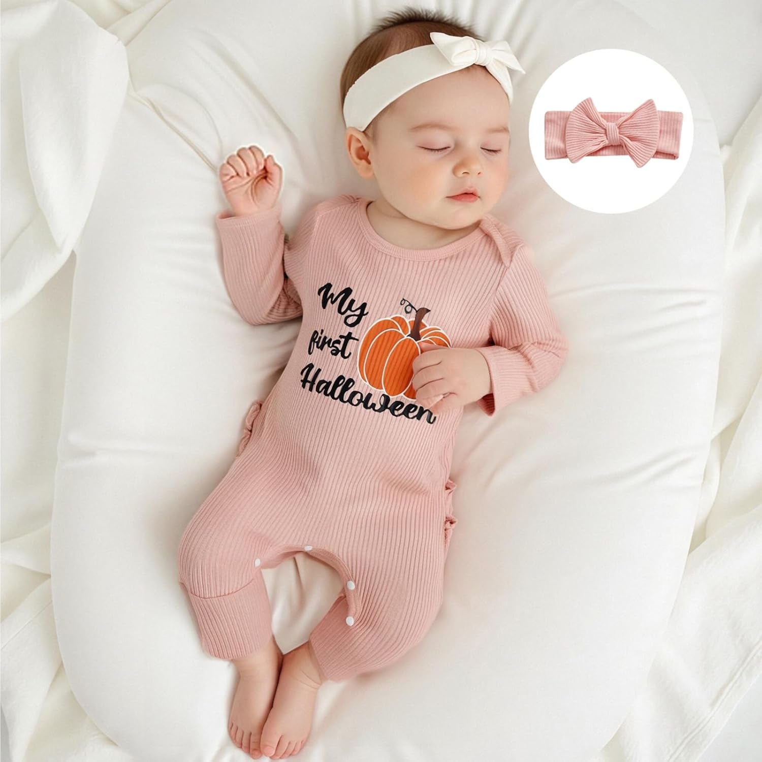 My First Thanksgiving Baby Girl Outfit Newborn Turkey Jumpsuit Romper Cute One Piece Onesie Infant Fall Clothes