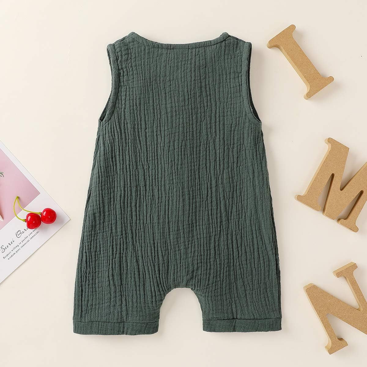 Infant Newborn Baby Boys Girls Cotton Linen Romper Summer Jumpsuit Sleeveless Overalls Clothing Set
