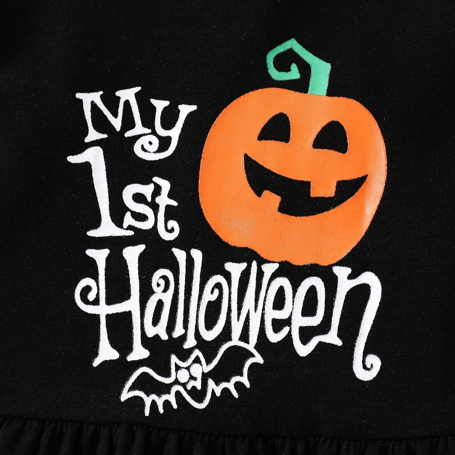 My 1St Halloween Baby Girl Outfits Ruffle Pumpkin Print Tunic Drees Shirt Stripe Pants Legging Fall Winter Clothes