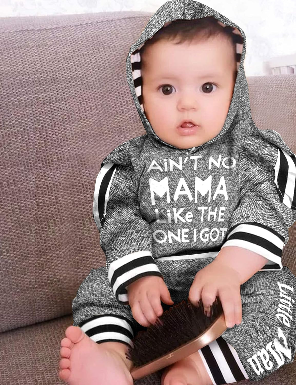 Newborn Baby Boy Clothes Plaid Letter Print Long Sleeve Hoodies + Long Pants 2PCS Fall Winter Outfits Set