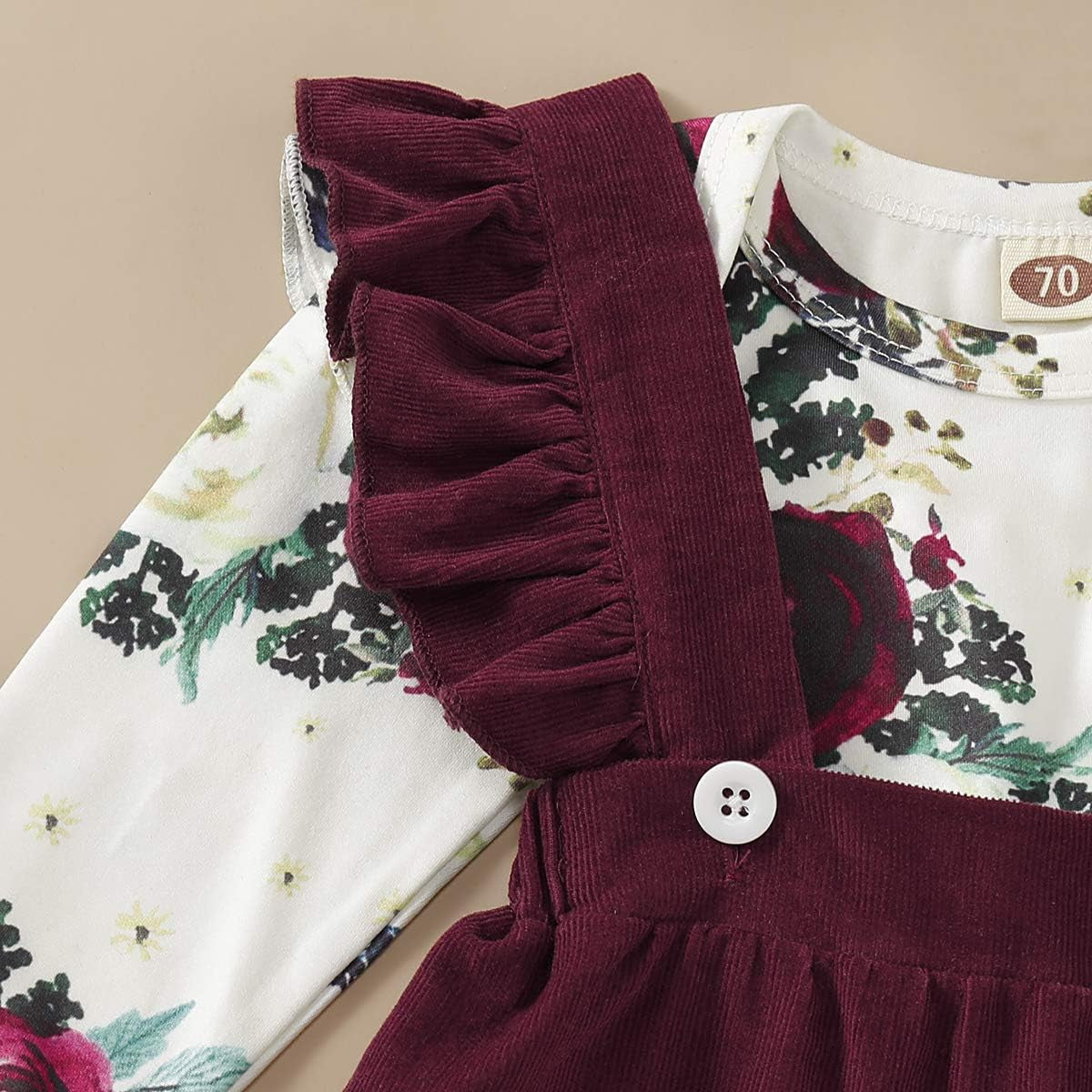 Newborn Baby Girl Clothes Toddler Long Sleeve Ruffle Romper Top Infant Skirt Set Little Girl Overall Dress