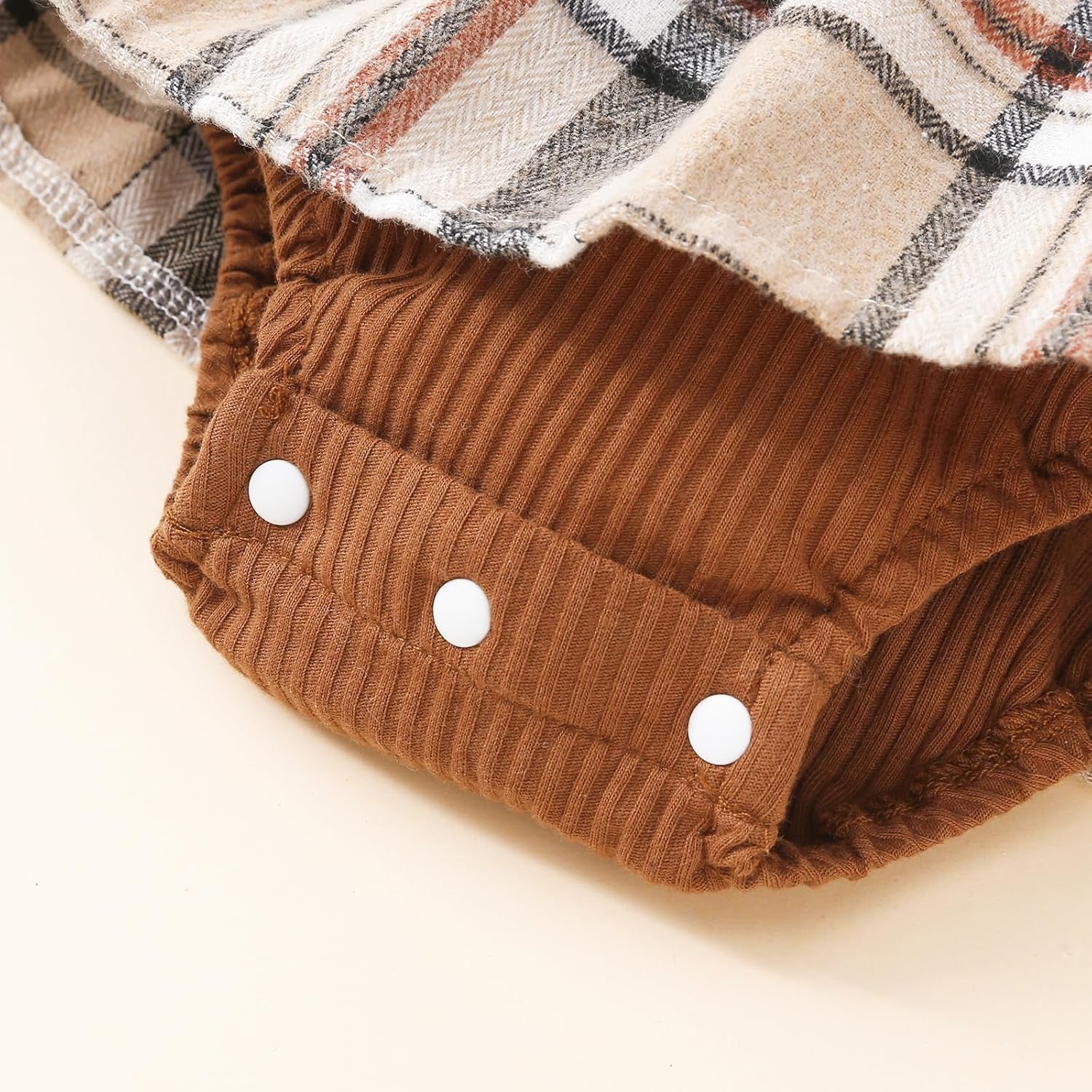 Newborn Baby Girl Fall Winter Outfit Set Plaid Romper Dress Ruffles Long Sleeve Clothes Jumpsuit with Bow Headband