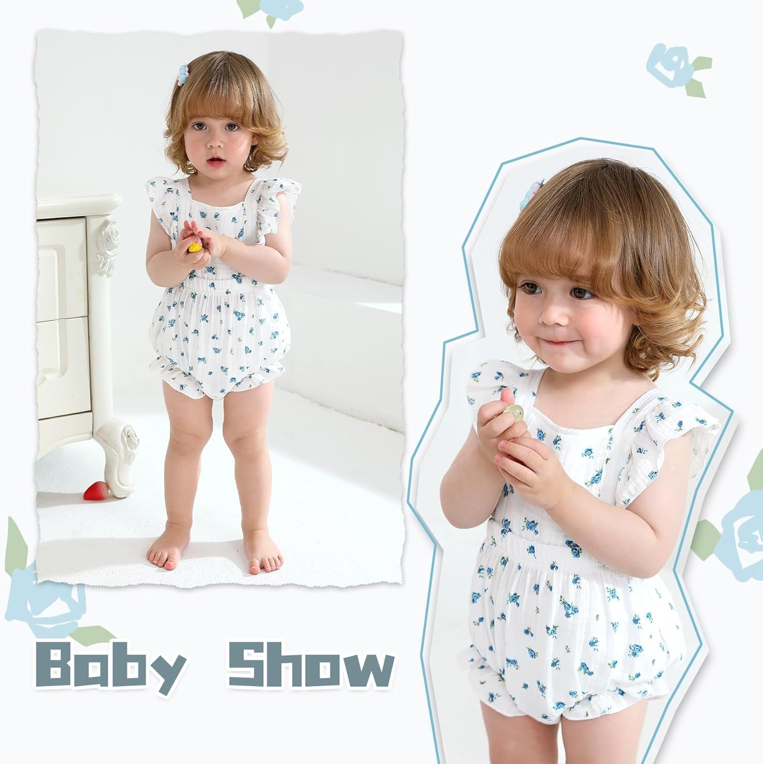 Newborn Baby Girl Clothes Infant Summer Romper Sleeveless Floral Cute Outfits One Piece Jumpsuit Bodysuit