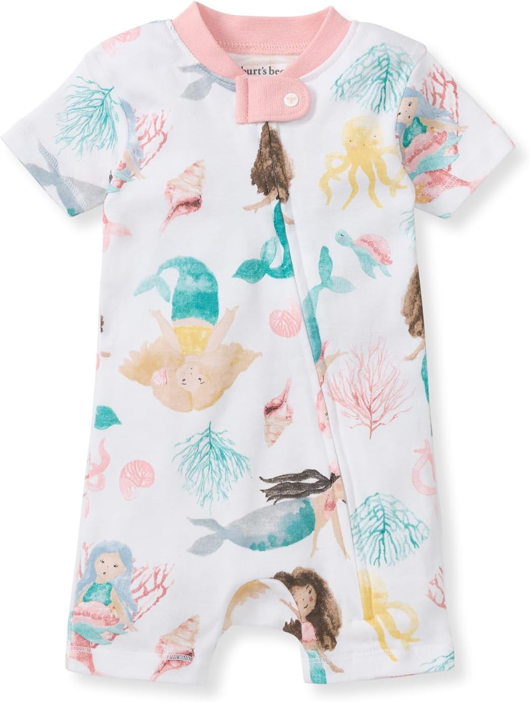 Unisex Baby Short Sleeve Pajamas, One-Piece Sleeper Romper Pjs, Snug Fit for Infants 3 to 24 Months