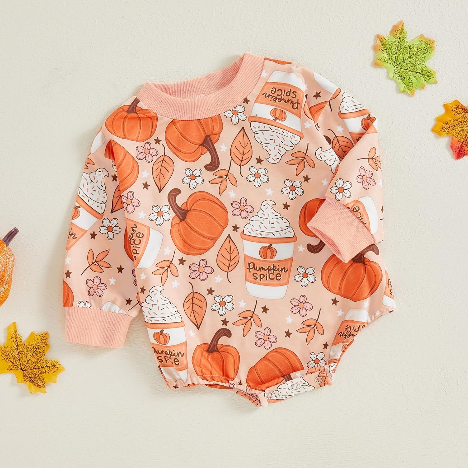 Newborn Baby Boy Girl Fall Winter Clothes Long Sleeve Bubble Sweatshirt Romper Cute Infant One Piece Outfit