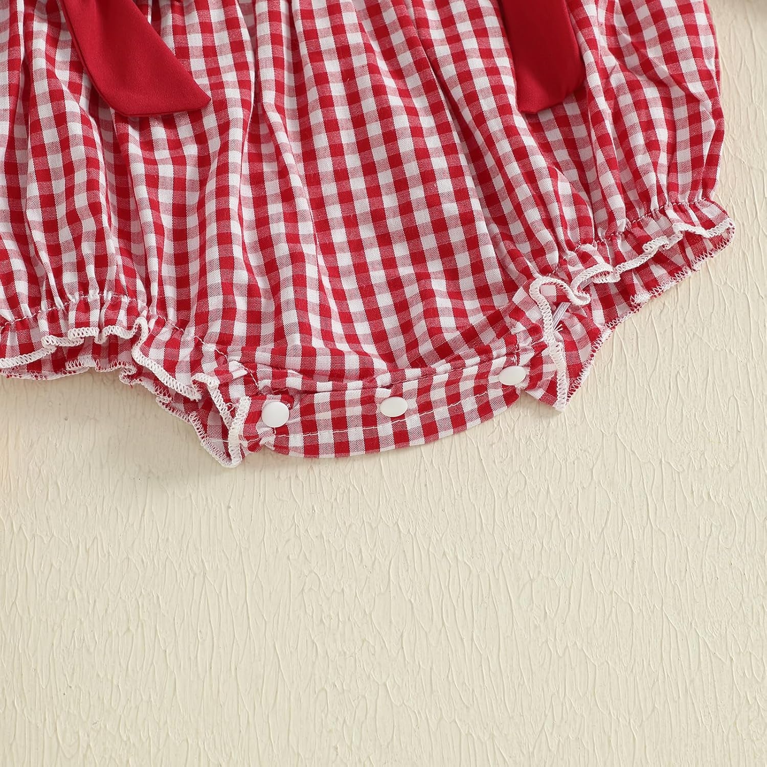 Thanksgiving Baby Girl Outfit Infant Plaid Bubble Romper Onesie Newborn Croissant Bodysuit Fall Winter Clothes