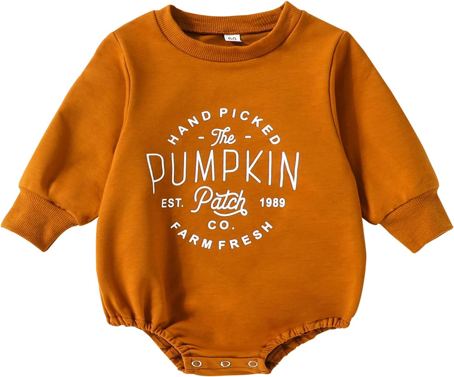 Toddler Infant Baby Girl Boy Halloween Outfit Pumpkin Sweatshirt Oversized Onesie Bubble Romper Sweater Clothes