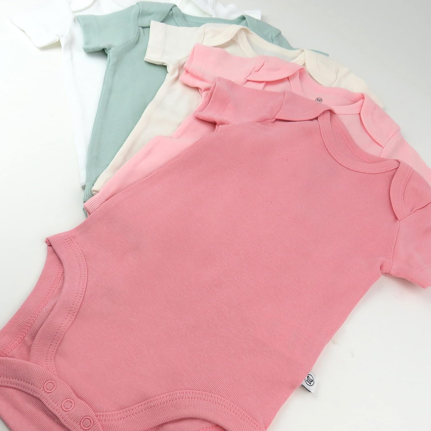 Baby-Girls 5-Pack Short Sleeve Bodysuits One-Piece 100% Organic Cotton for Infant Baby Girls