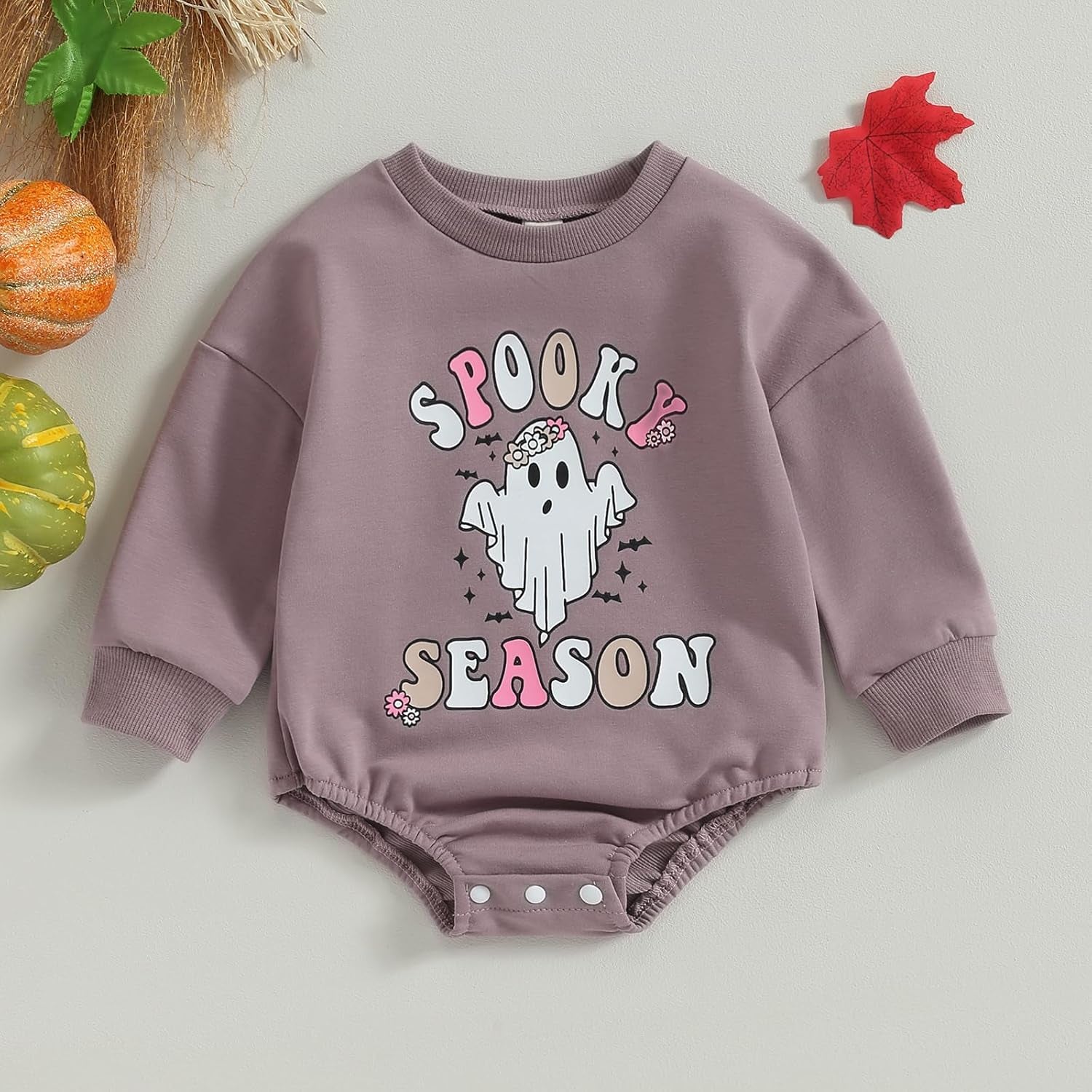 Newborn Halloween Outfit Girl Boy Spooky Season Romper Bubble Sweatshirt Bodysuit Fall Halloween Baby Clothes