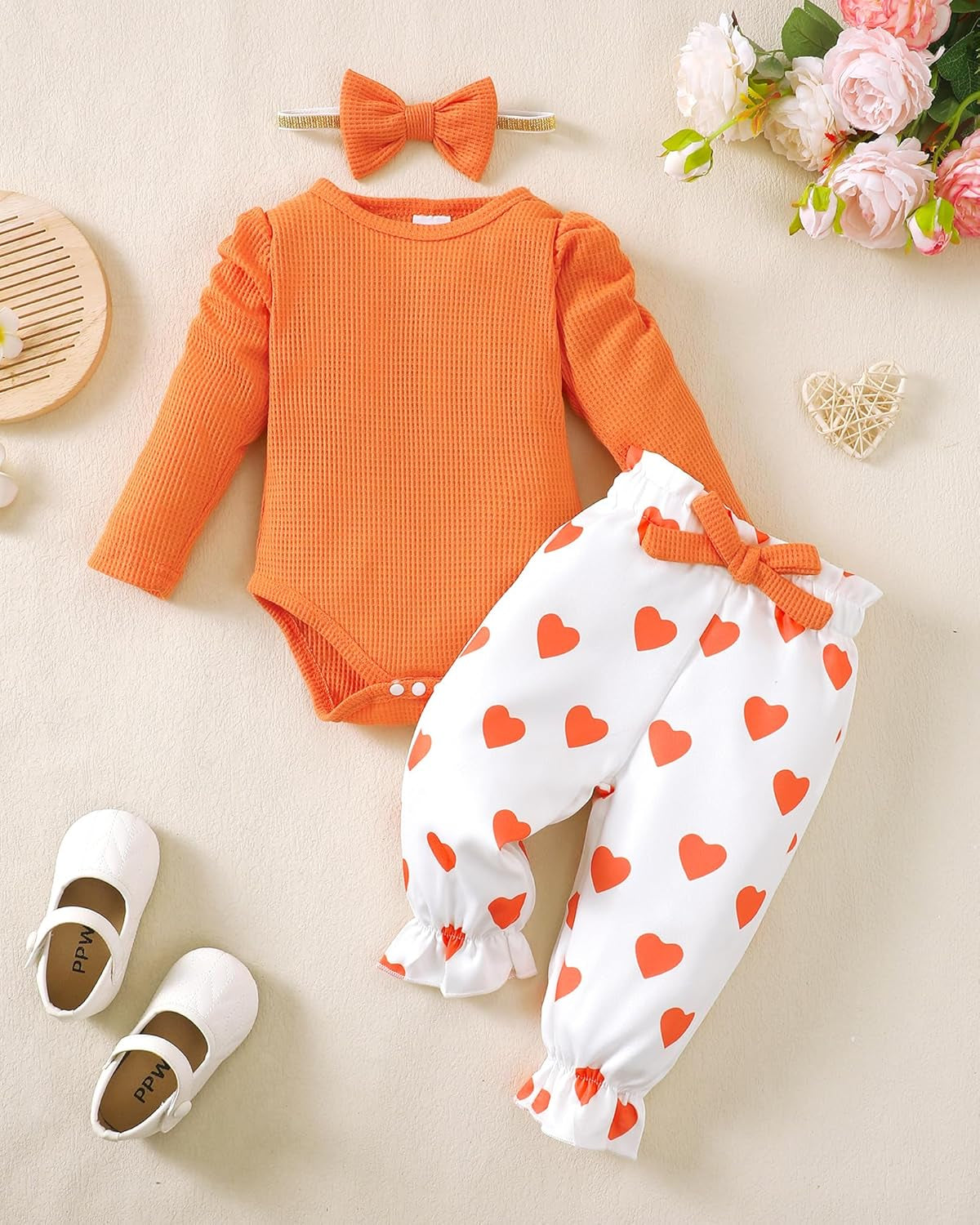Baby Girl Clothes Newborn Girl Fall Winter Outfits Pants Set Preemie Clothing Headband 0 3 6 12 18 Months